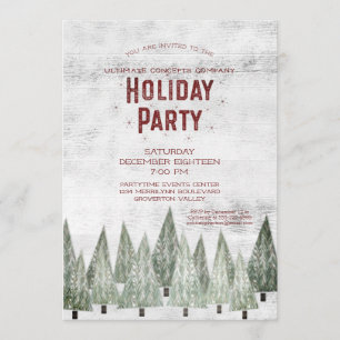 Invitation Fête Rustic White Wood & Trees Company