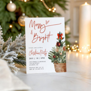 Invitation Fête Rustique Joyeuse et Lumineuse de Noël