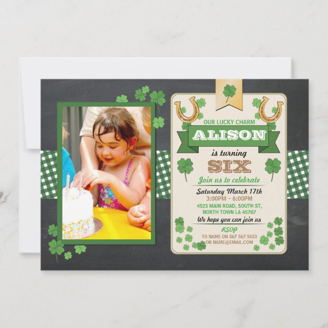 Invitation Fête Saint-Patricks Anniversaire de la fête Photo  (Devant)