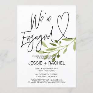 Invitation Fête simple de la partie d'engagement Eucalyptus