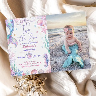 Invitation Fête Sirène Deux Anniversaire 2 ans Sirène de la M