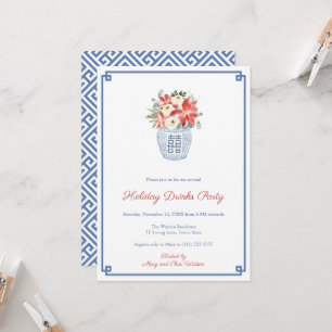 Invitation Fête Smart Noël Florals Et Foliing