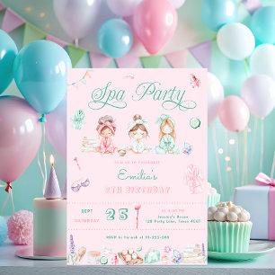 Invitation Fête spa Anniversaire rose