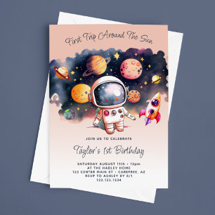 Invitation Fête Spatiale Premier Tour Autour du Soleil Pêche