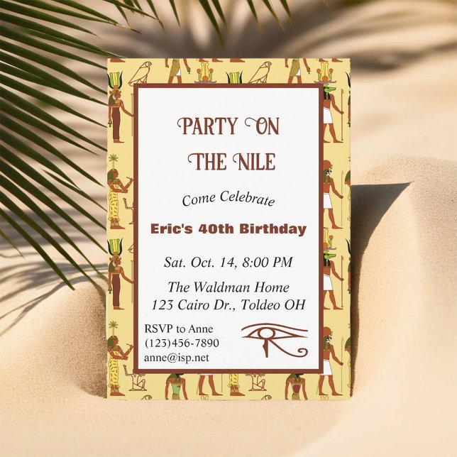 Invitation Fête Sur Le Thème Égyptien Du Nil (Créateur téléchargé)