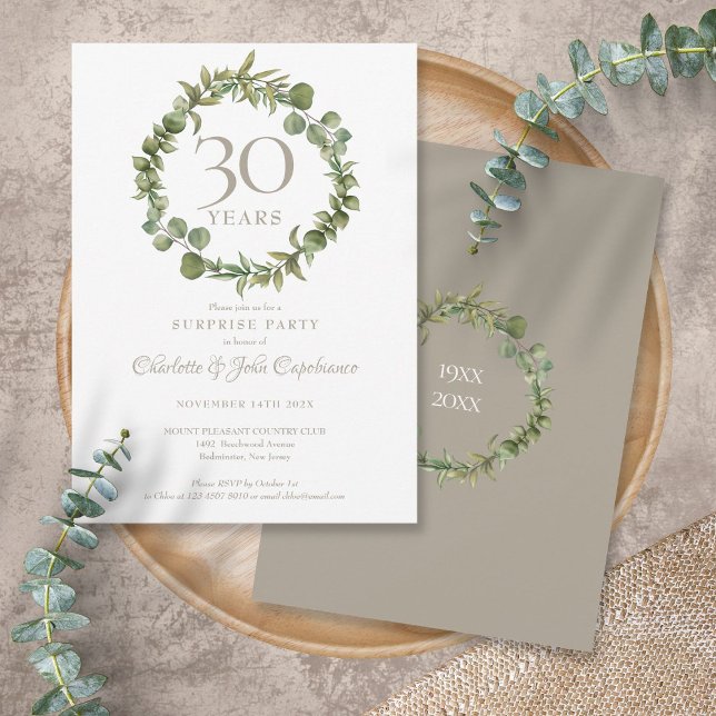 Invitation Fête surprise 30ème anniversaire de mariage perle  (Créateur téléchargé)