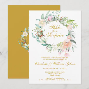 Invitation Fête surprise 50 ans de mariage Floral