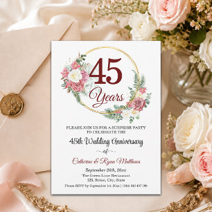 Invitation Fête surprise pour 45e anniversaire de mariage Flo