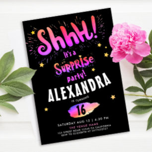 Invitation Fête surprise pour fille géniale Douzième annivers