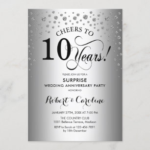 Invitation Fête surprise pour les 10 ans d'anniversaire - Noi