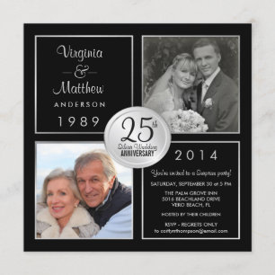 Invitation Fête surprise pour les 25 ans de mariage