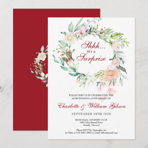 Invitation Fête surprise pour les 40 ans de mariage Rubis