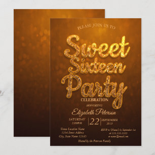 Invitation Fête Sweet 16 Cool et Branchée