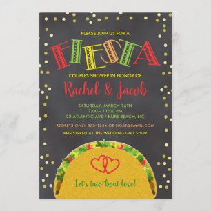 Invitation Fête Taco sur l'Amour Réception de Mariage pour le