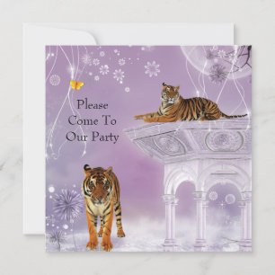 Invitation Fête Tigres dans Flowerworld