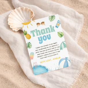 Invitation Fête tropicale au bord de la piscine aquarelle rem