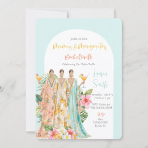 Invitation Fête Tropicale de Bachelorette de Mumu et Margarit