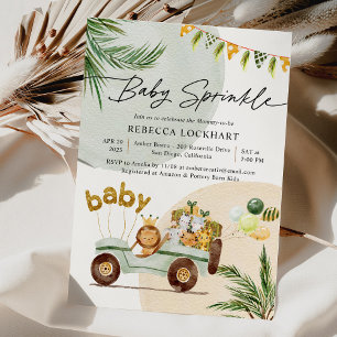 Invitation Fête tropicale moderne Bébé Animaux Bébé Bébé Spri