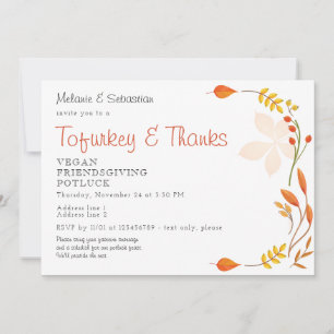 Invitation Fête végétale de Thanksgiving