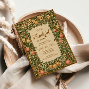 Invitation Fête vintage de Thanksgiving Orchard