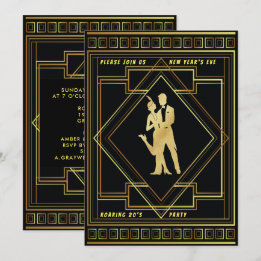 Invitation Fête Vintage du réveillon du Nouvel An 20, ZRP