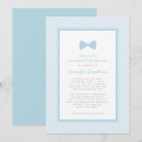 Fête virtuelle de bébé avec noeud papillon bleu à