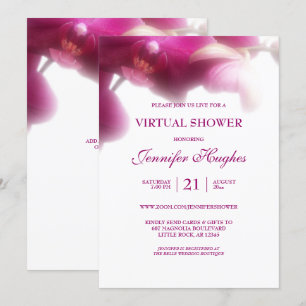 Invitation Fête Virtuelle Fleur de Orchidée Rose