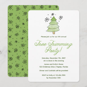 Invitation Fête Whimsical Christmas Tree Trimming