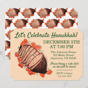 Invitation Fêter Hanoukka Brisket Fête juive