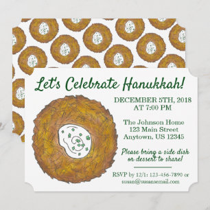 Invitation Fêter Hanoukka Latkes Fête juive