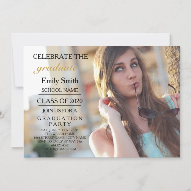 Invitation Fêter la fête de l'obtention du diplôme (Devant)