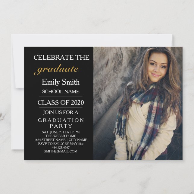 Invitation Fêter la fête de l'obtention du diplôme (Devant)
