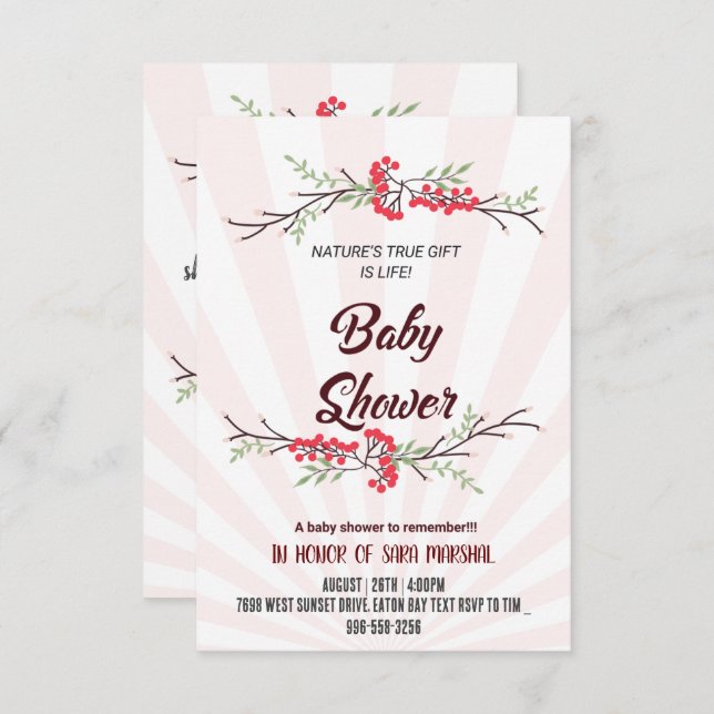 Invitation Fêter l'arrivée de votre petit miracle ! (Devant / Derrière)