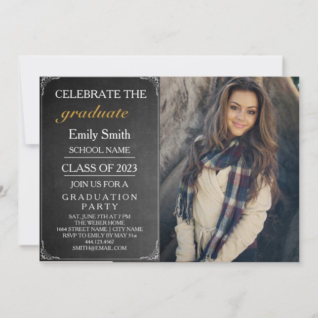 Invitation Fêter l'invitation de la fête de graduation (Devant)
