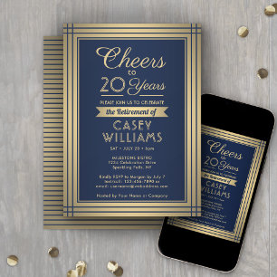 Invitation Fêter n'importe quel nombre d'années de retraite N