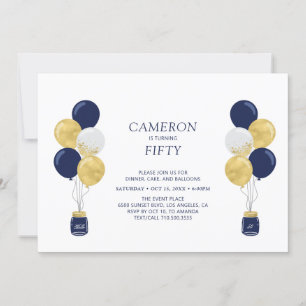 Invitation Fêtes d'anniversaire modernes pour adultes avec ba