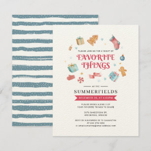 Invitation Fêtes de Noël 2022 Choses favorites Aquarelle