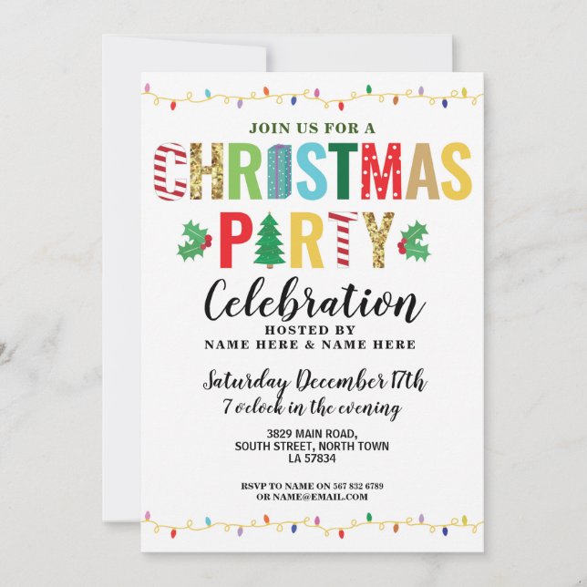 Invitation Fêtes de Noël Fête des Arbres (Devant)