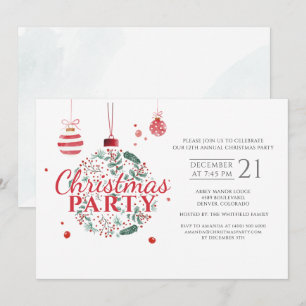 Invitation Fêtes de Noël Fête rouge et verte