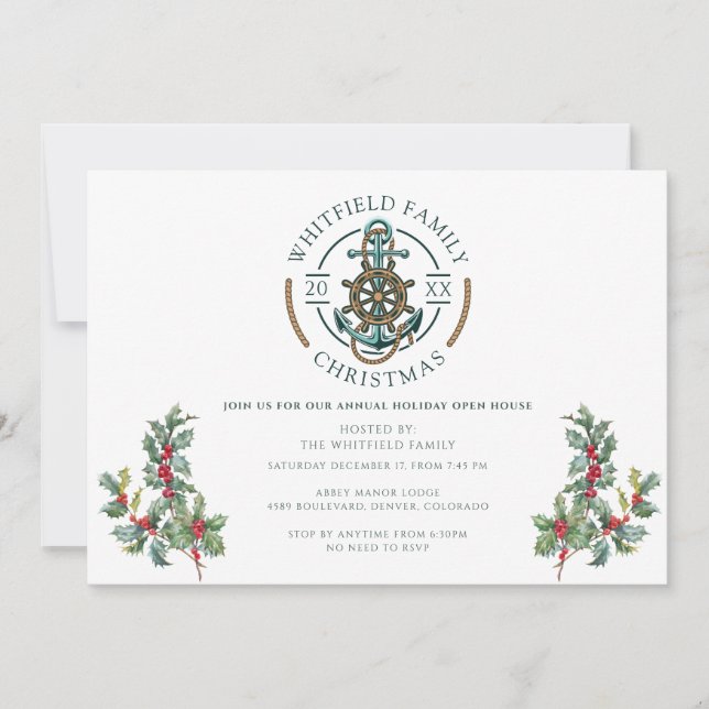 Invitation Fêtes de Noël Nautique Open House Party (Devant)