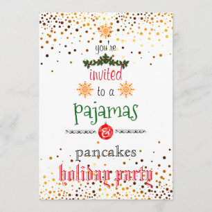 Invitation Fêtes de Noël Pajamas et Pancakes