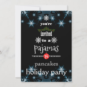 Invitation Fêtes de Noël Pajamas et Pancakes