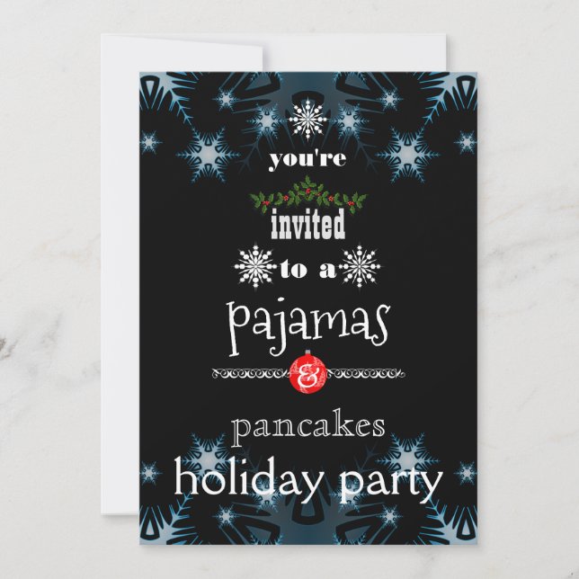 Invitation Fêtes de Noël Pajamas et Pancakes (Devant)