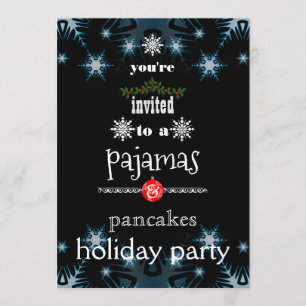 Invitation Fêtes de Noël Pajamas et Pancakes
