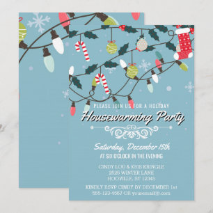 Invitation Fêtes d'hiver de Whimsal Blue Housechauffer Party