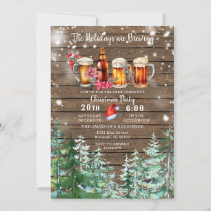 Invitation Fêtes du bois brassent la forêt Noël