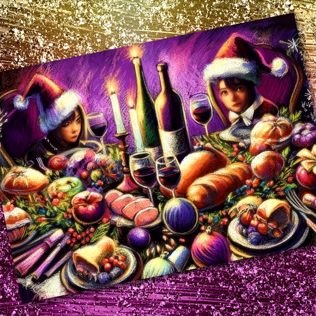 Invitation Fêtes Pastel Dessin Fundy Purple (Créateur téléchargé)