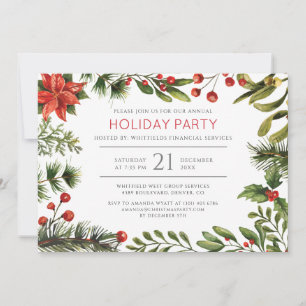 Invitation Fêtes Red Berries Corporate Christmas Party