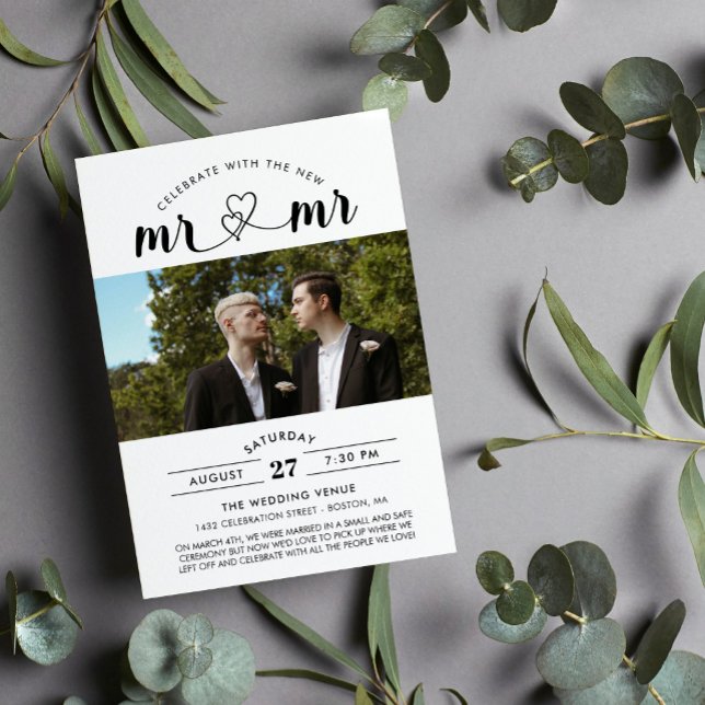 Invitation Fêtez Avec Le Nouveau Mr & Mr Photo (Créateur téléchargé)