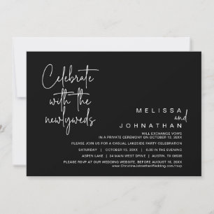 Invitation Fêtez avec les jeunes mariés, Mariage Elopement In